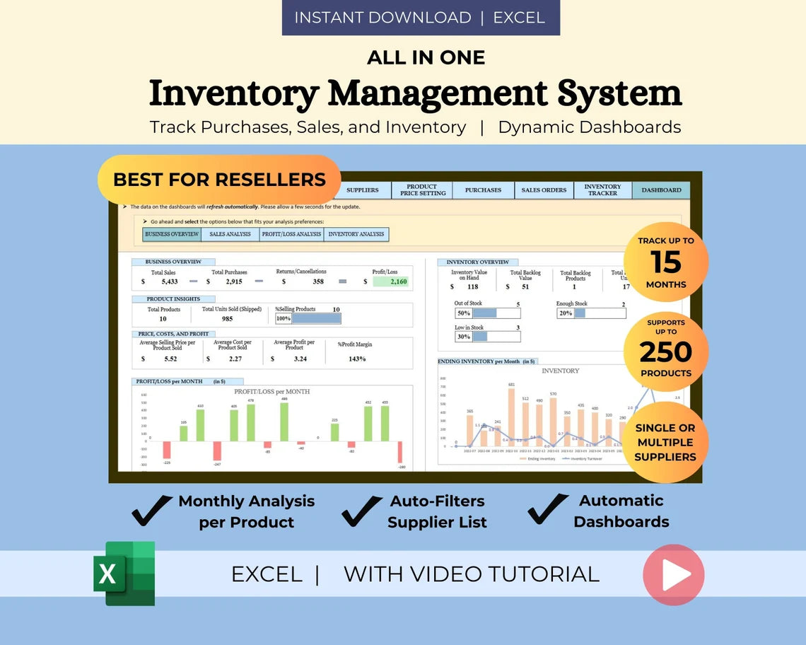 Inventory Management for Small Business | Sales Tracker & Business Dashboards