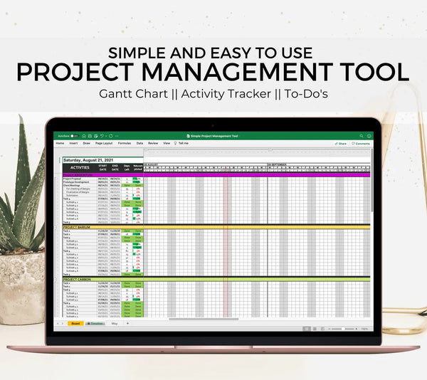 Project Management Excel Template | To-Do List, Gantt Chart, Activity Tracker