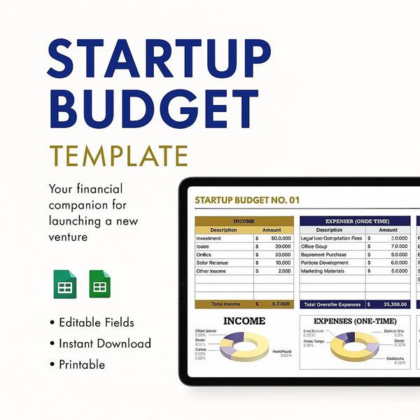 Startup Budget Template Excel | Business Expense Tracker & Financial Planning